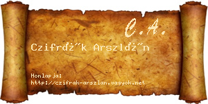 Czifrák Arszlán névjegykártya
